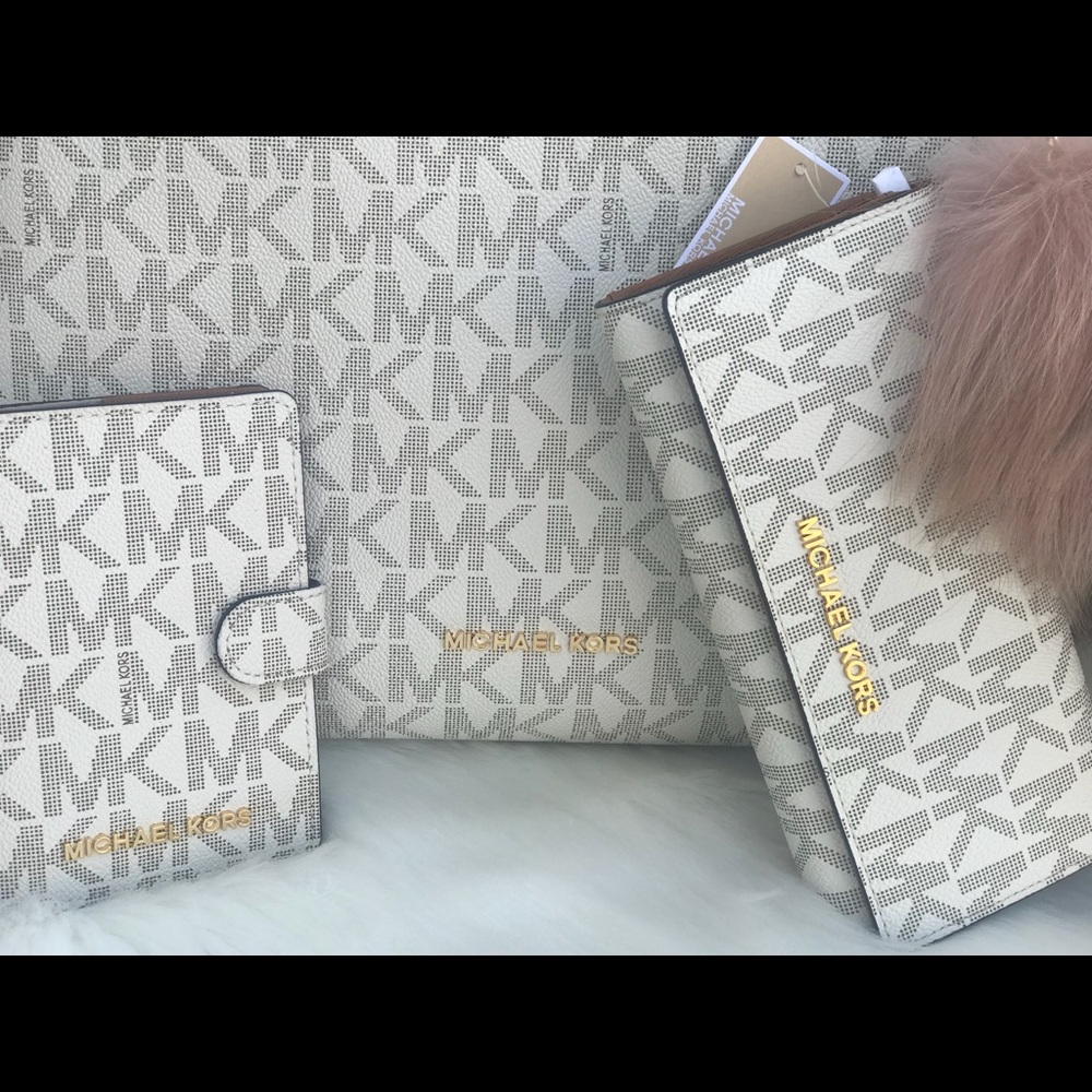 🌷MICHAEL KORS Jet Set Vanilla Shoulder Tote Set - Picture 5 of 8